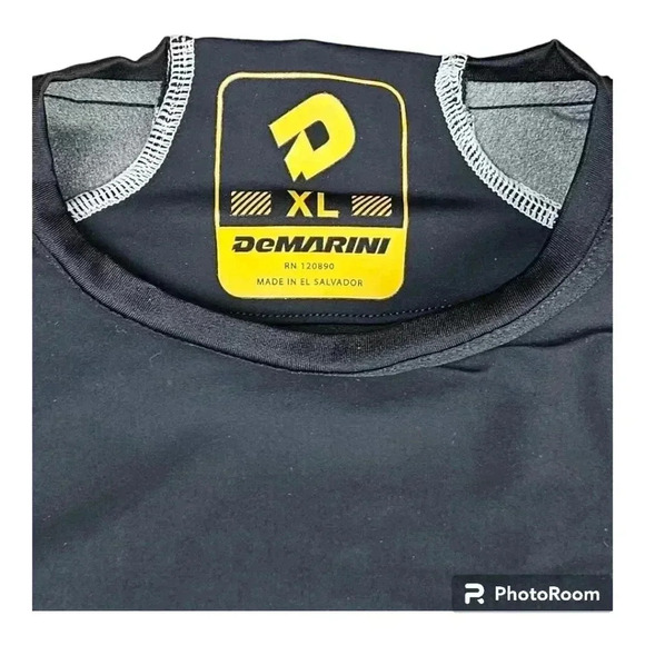 NWT DeMarini compression baseball swing shirt black and gray #WTD100172 M or XL - Picture 6 of 10